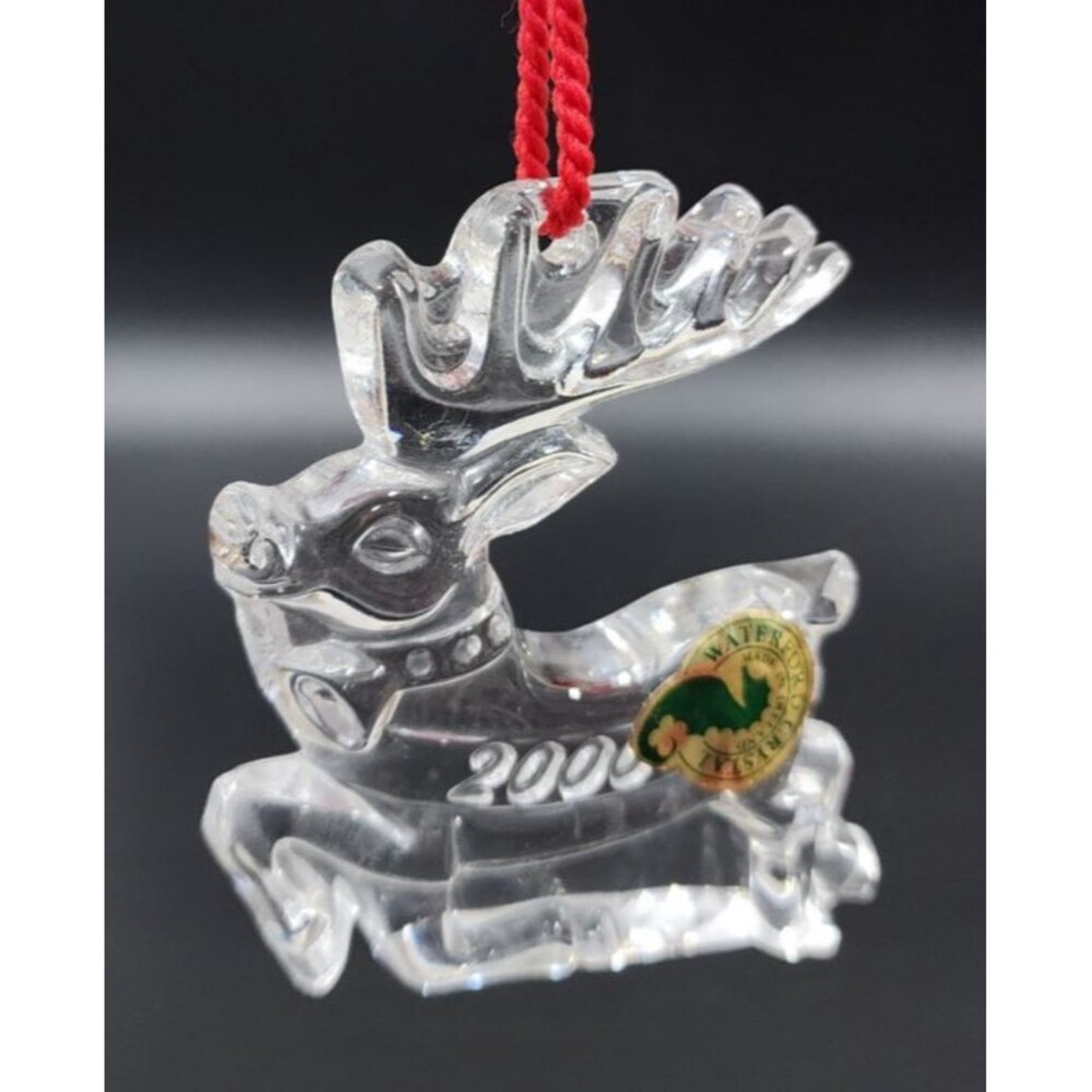 Waterford Crystal Reindeer Ornament 2000 Memories Ornament Collection With Box